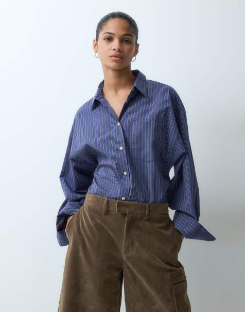 ARKET pure cotton oversized shirt in bright blue - view 1