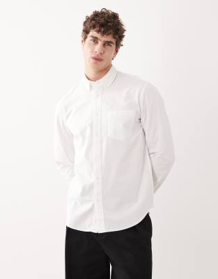 Arket Pure Cotton Oxford Shirt In White