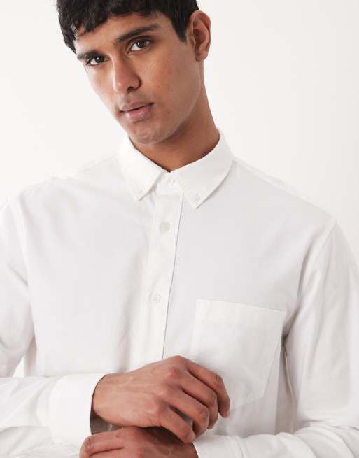 ARKET pure cotton oxford shirt in white, 5 of 5
