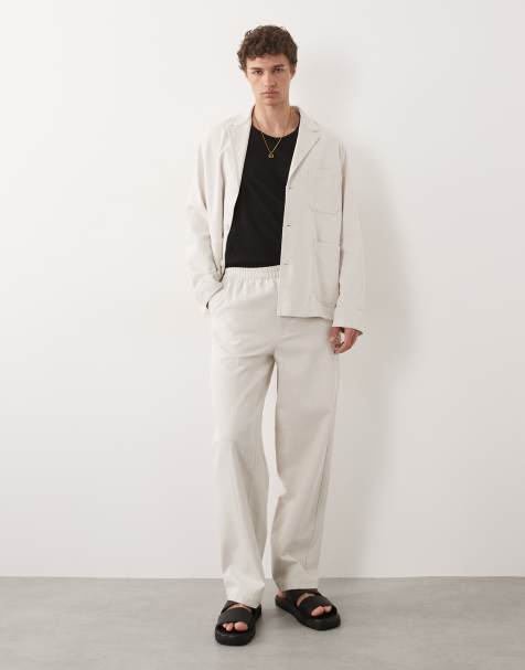 ARKET pure cotton pull on trouser in off white - view 1