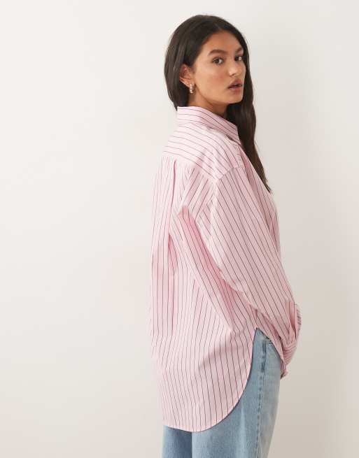 ARKET pure cotton shirt in light pink stripe, 4 of 4