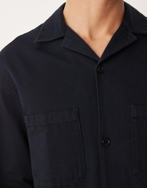 ARKET pure cotton shirt in navy blue, 3 of 5
