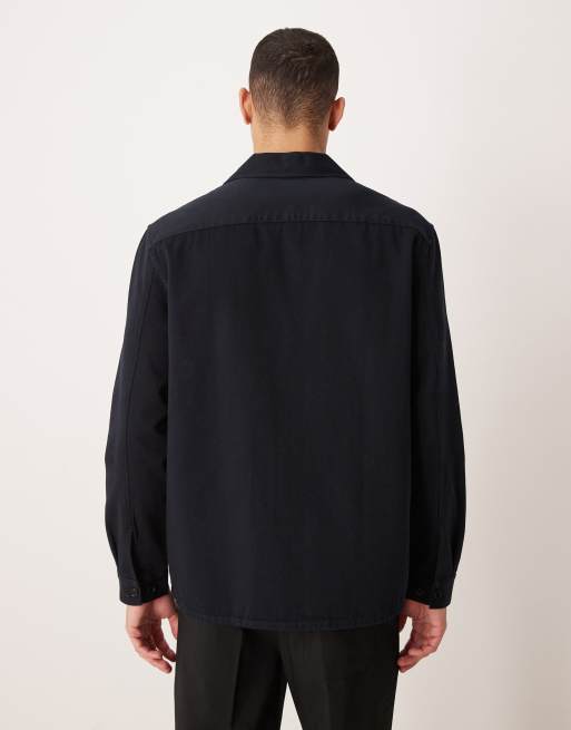 ARKET pure cotton shirt in navy blue, 4 of 5