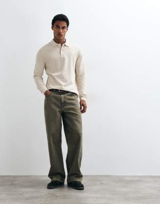 Arket Pure Cotton Short Sleeve Polo Shirt In Neutral
