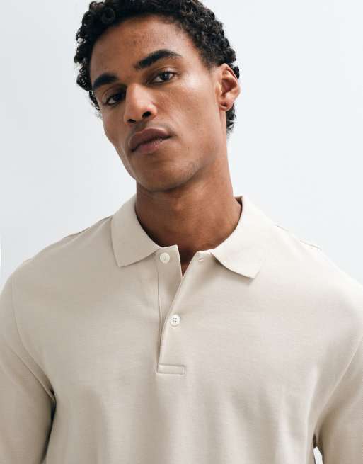 ARKET pure cotton short sleeve polo shirt in beige, 2 of 5