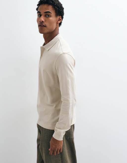 ARKET pure cotton short sleeve polo shirt in beige, 5 of 5