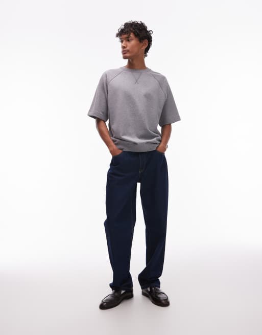 ARKET pure cotton short sleeve sweatshirt in grey melange, 2 of 4