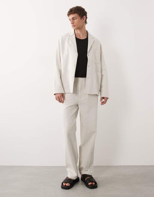 ARKET pure cotton single breasted suit jacket in beige, 2 of 7