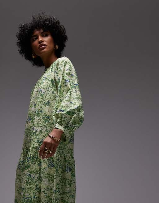 green leaf print dress Wave Leather Top (Seafoam) – Antithesis main image 0