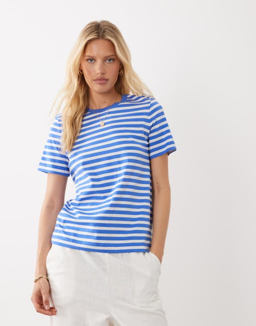 ARKET pure cotton t-shirt in blue stripe, 3 of 4