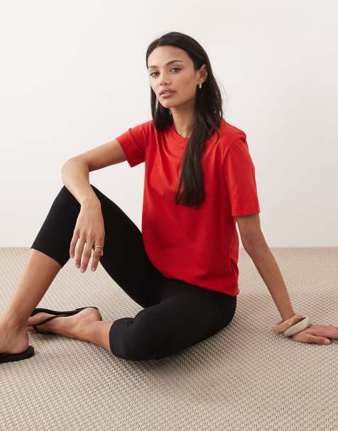 ARKET pure cotton t-shirt in red - view 1