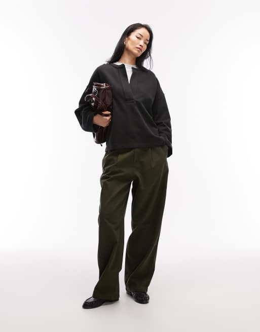 ARKET pure cotton V-neck sweatshirt in black, 2 of 4