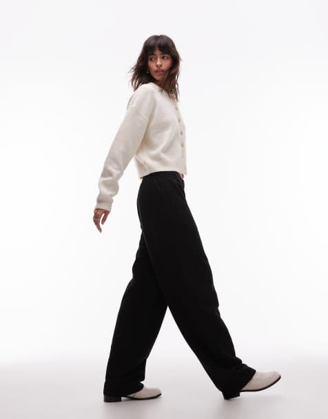 ARKET pure cotton wide leg joggers in black - view 1