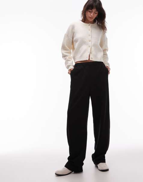 ARKET pure cotton wide leg sweatpants in black - view 1