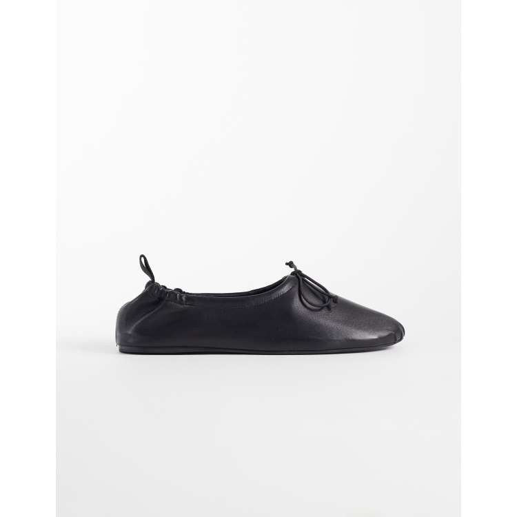 ARKET pure leather ballets flat in Black