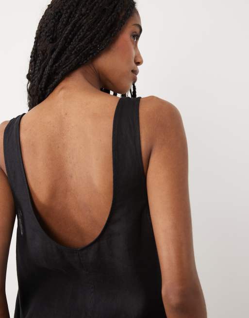 ARKET pure linen beach romper in black, 4 of 4