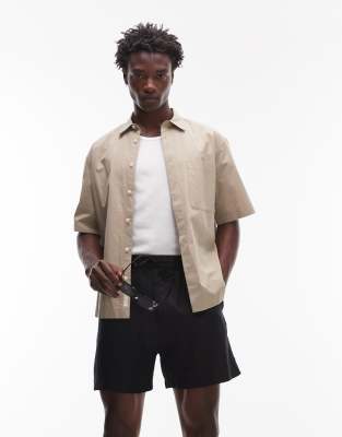 ARKET pure linen drawstring shorts in black  - view 1