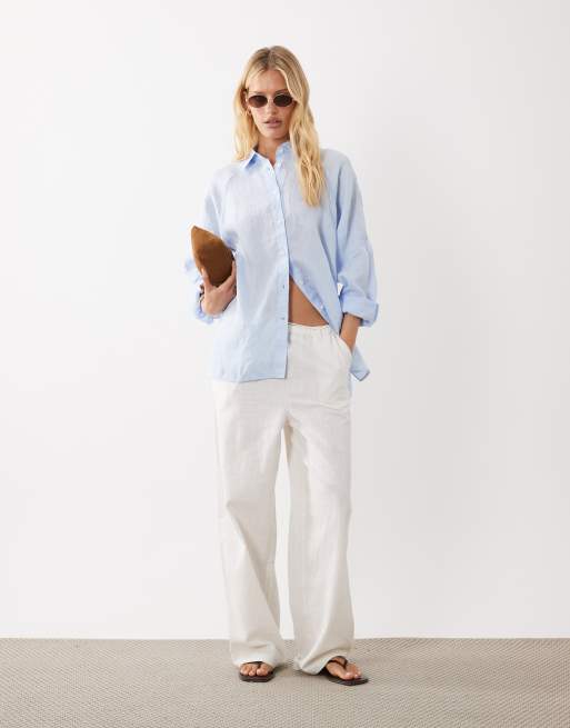 ARKET pure linen oversized shirt in light blue, 2 of 4