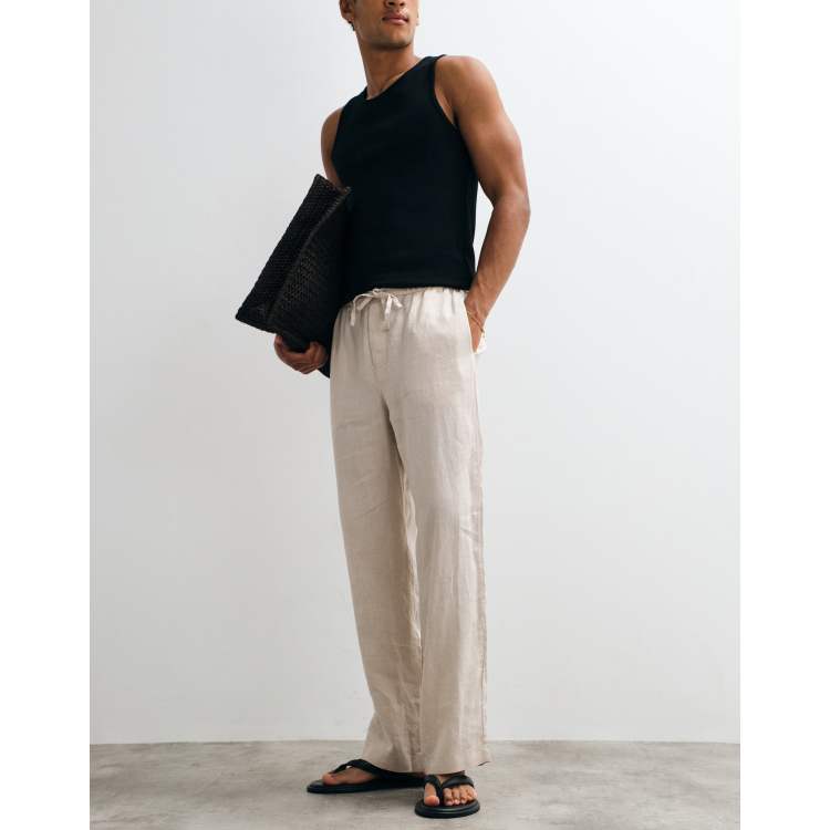 ARKET pure linen pants in off white | ASOS