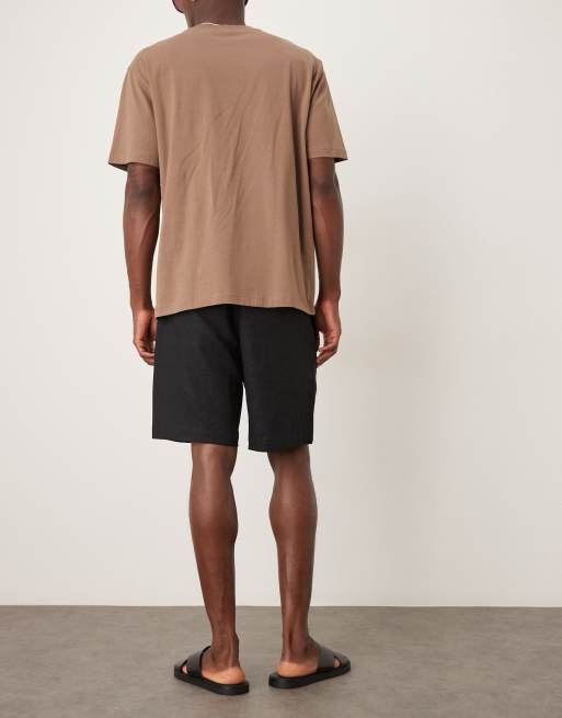 ARKET pure linen shorts in black, 3 of 5