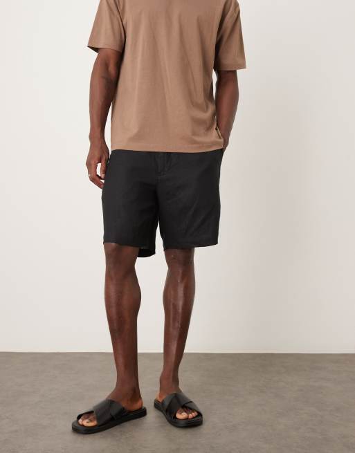 ARKET pure linen shorts in black, 5 of 5