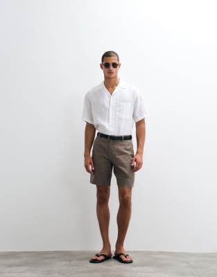 Arket ARKET pure linen tailored shorts in brown