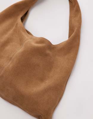 Arket Pure Suede Curved Slouchy Tote Bag