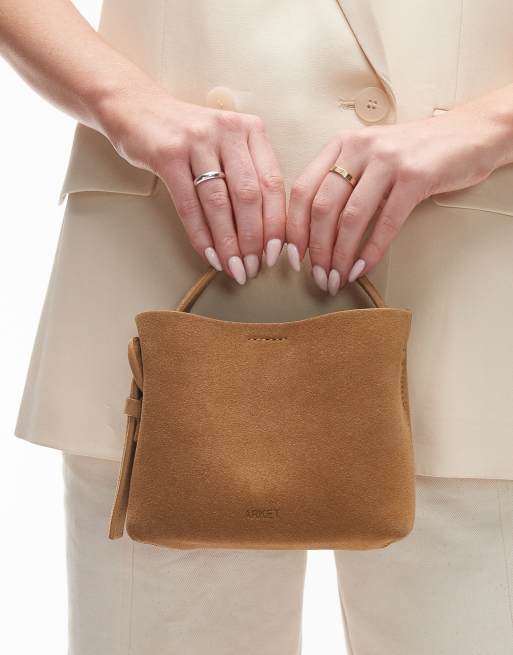 ARKET pure suede small cross body bag with side buckle