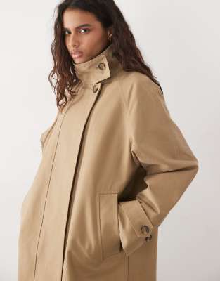 Arket Pure Waxed Cotton Midi Cord Trench Coat In Neutral