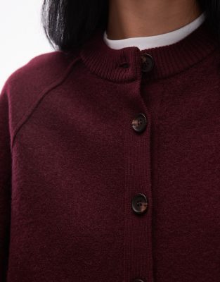 Arket Pure Wool Cardigan In Red