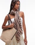 [Arket] ARKET pure wool thin printed scarf in black and beige-Multi No Size MULTI