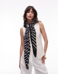 [Arket] ARKET pure wool thin printed scarf in dark blue and white-Multi No Size MULTI