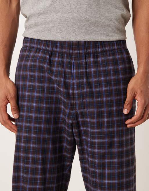 ARKET – Pyjamahose aus reinem Baumwollflanell in Marineblau kariert, 4 von 4