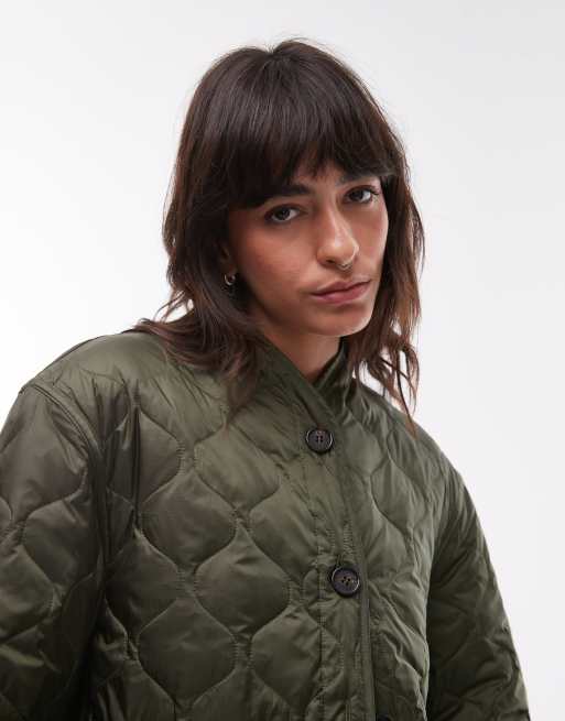 ARKET quilted jacket in khaki