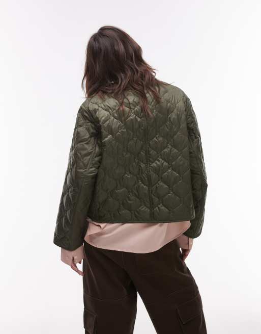 ARKET quilted jacket in khaki