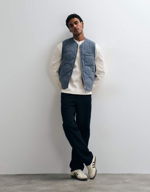 ARKET quilted vest with zip front in gray, 3 of 5