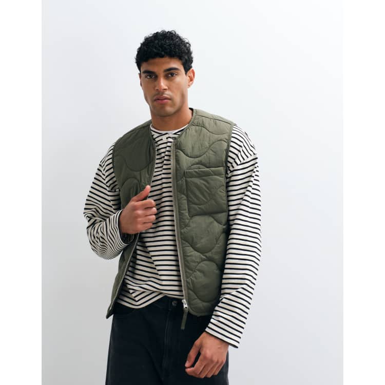 ARCHI アーキ BLOCK PRINT QUILTED VEST 210882059-1-khaki?$n_750w$&wid