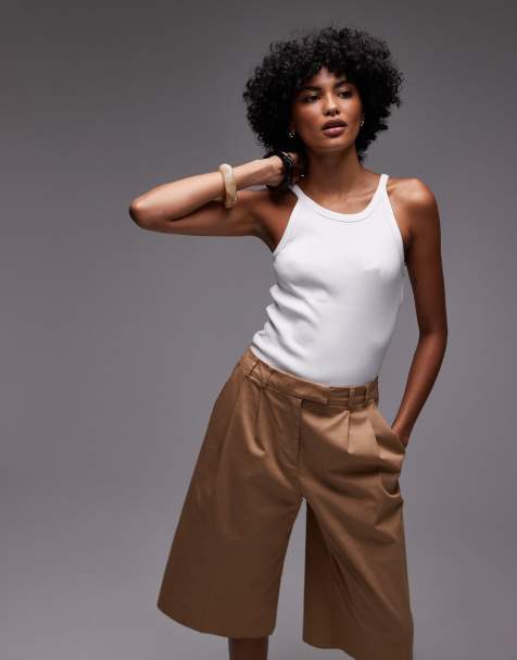 ARKET racer neck strappy tank top in white - view 1