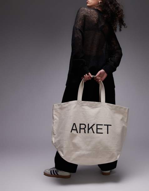 ARKET - Råhvid oversized tote-taske i kanvas - view 1