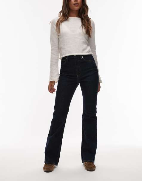 ARKET – Rain – Mörkblå, smala, utsvängda jeans - view 1