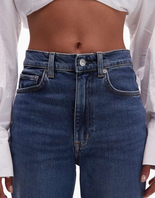 ARKET Rain slim flare jeans in mid wash blue