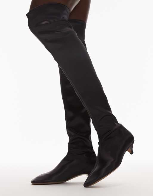 ARKET real leather over the knee boots in dark burgundy, 3 of 4