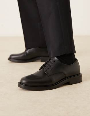 ARKET real leather premium formal derby shoes in black