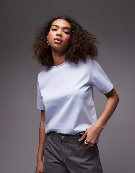 ARKET - Recht T-shirt van zware jersey in blauw - view 1