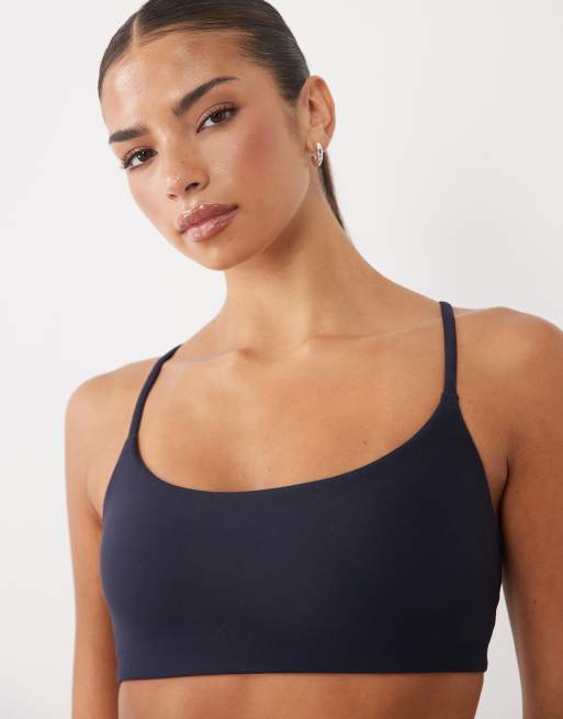 ARKET reggiseno sportivo morbido elasticizzato mix and match navy, 4 di 4