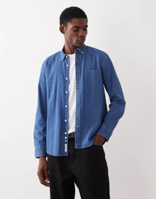 Arket Regular Fit Denim Chambray Shirt In Blue