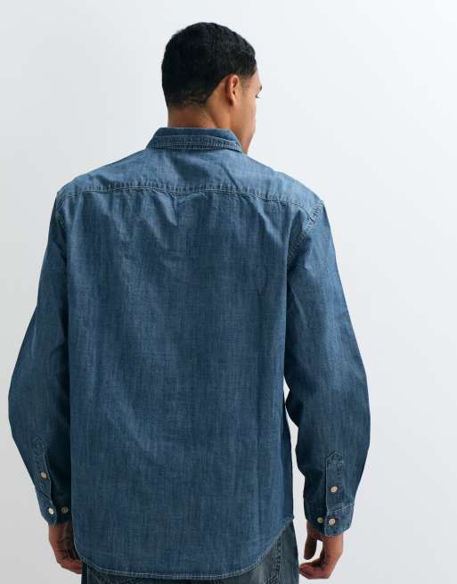 ARKET regular fit jeansskjorta i mellanblå tvätt, 5 av 5
