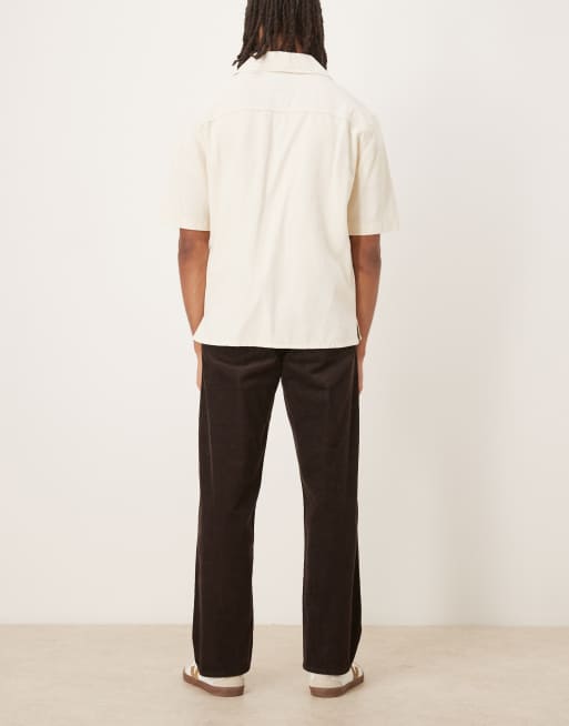 ARKET relaxed fit cord five pocket pants in brown, 3 of 5