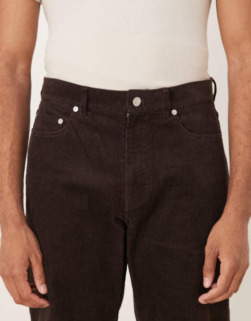 ARKET relaxed fit cord five pocket pants in brown, 5 of 5
