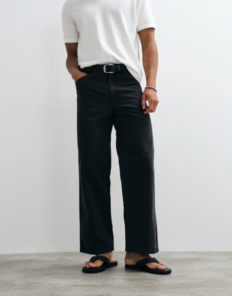 ARKET relaxed fit pants in black - view 1